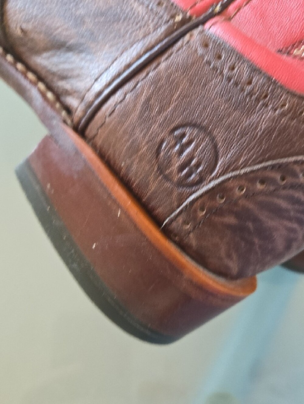 Classic Western Heeled Boots in Red and Brown - Women's - Picture 6 of 11